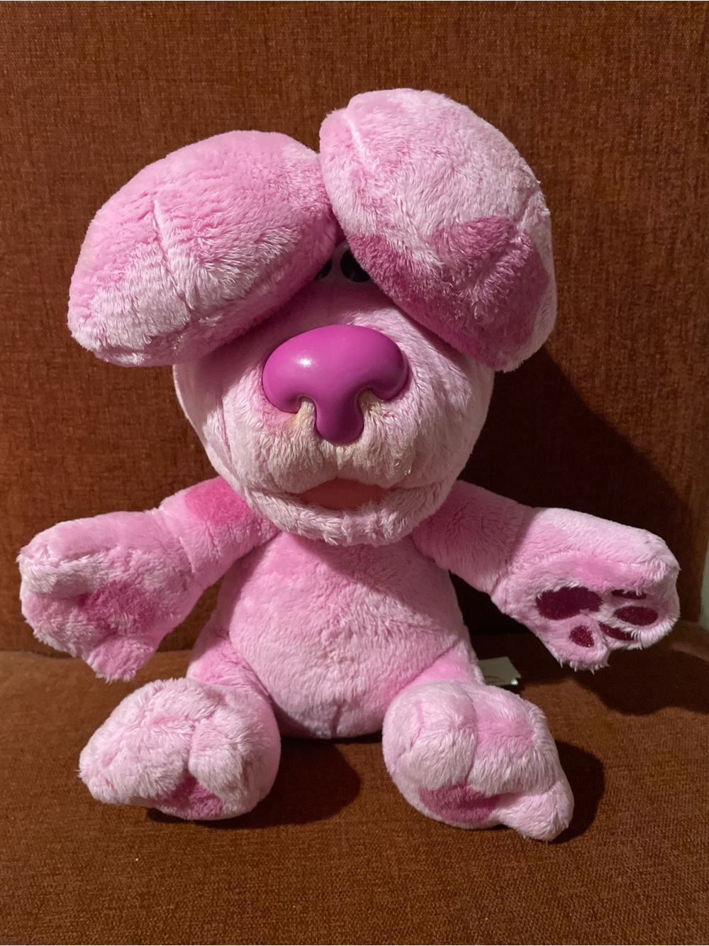 Magenta blues clues plush/ opens ears and talks
